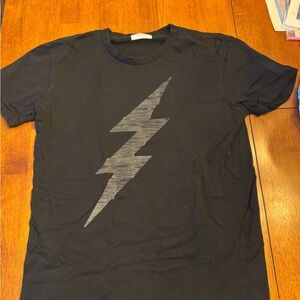 Black Men's Graphic Lightning Bolt Tee